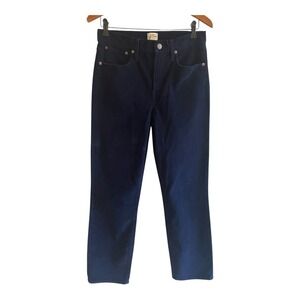 J.Crew Corduroy Jeans Womens Size 28 Blue Mid Rise Vintage Slim Straight 30 x 27